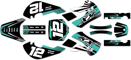 Miniatura 3 de Kit de gráficos para Kawasaki KX65 (1999-2024) serie FASTHOUSE gris 9 mil - Easy Go - Calcomanías para motocicleta Dirt Pit Bike Motocicleta