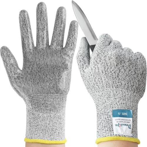 Miniatura 11 de Dowellife - Guantes resistentes al corte, de grado alimenticio, protección de nivel 5, guantes de seguridad para cocina, para chefs, para abrir