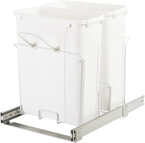 Miniatura 8 de Knape & Vogt SBM15-1-35WH - Bote de basura extraíble para montaje inferior en gabinete, 18.8 x 14.25 x 16 pulgadas, color blanco