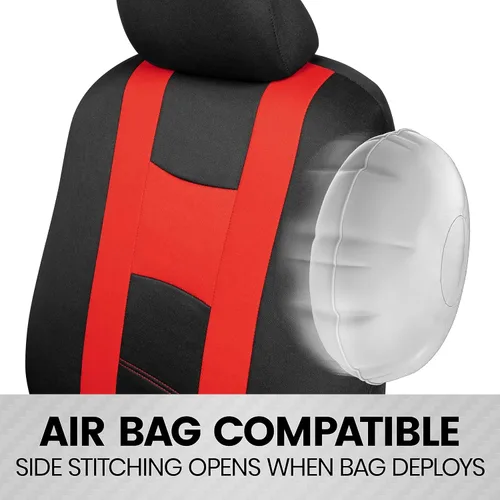 Miniatura 4 de BDK CarXS Fundas de asiento para automóviles, color negro de dos tonos con funda de asiento trasero a juego, hechas para adaptarse a la mayoría