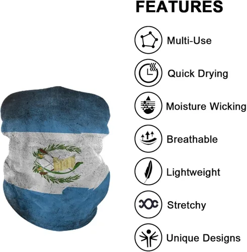 Miniatura 5 de Ningboo 2 bandanas mágicas con diseño de bandera de Grunge