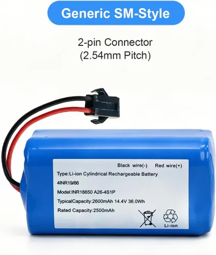 Miniatura 6 de Batería de repuesto de 14.4V 2600mAh para Ecovacs Deebot N79S N79 DN622, Eufy RoboVac 11 11S 12 15C 25C 30C 35C, híbrido G10 G20 G30 G40 R500, Goovi