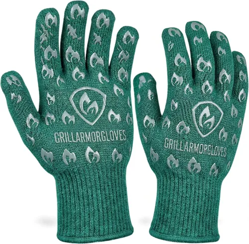 Miniatura 13 de Guantes para horno Grill Armor – Guantes resistentes al calor de 932 °F, al fuego y a los cortes para barbacoa, parrilla, cocina, asado, horneado