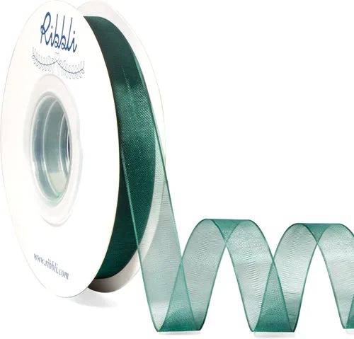Miniatura 22 de Ribbli - Cinta de organza color oro pálido, 1/2 pulgadas x 50 yardas continuas, cinta transparente dorada para envolver regalos, envolver galletas