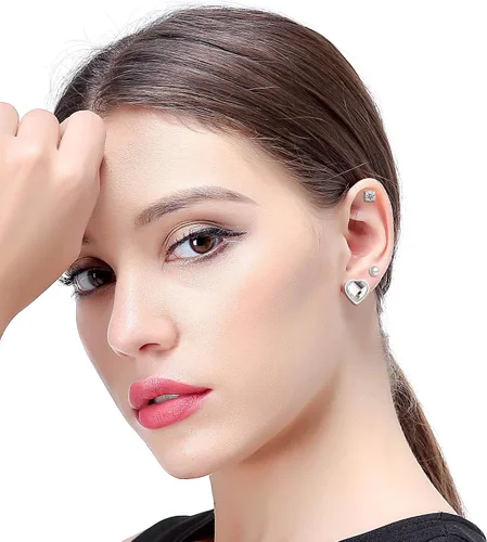 Miniatura 3 de Jstyle - Juego de 32 pares de aretes de aro varios colores para mujeres y niñas