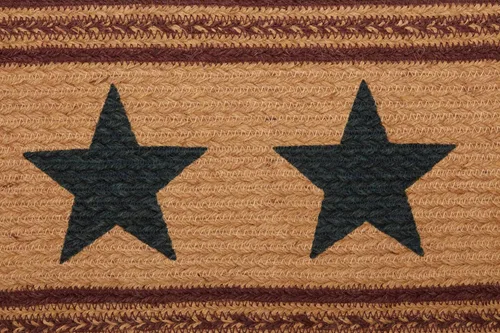 Miniatura 4 de Americana Primitive Flooring - Potomac Tan Stencil Stars Oval Yute Stair Tread