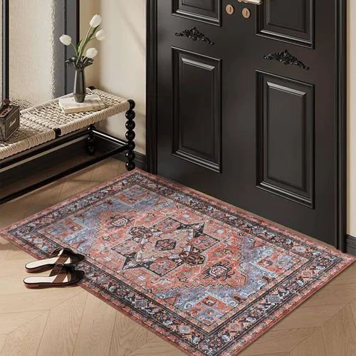 Miniatura 26 de GLN Rugs Traditional Collection - Alfombra de felpilla lavable a máquina, tradicional, antideslizante, alfombra de felpilla de pelo bajo, para sala