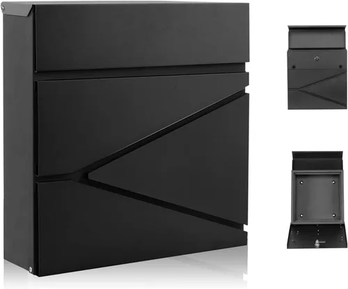 Miniatura 9 de Buzón de Pared con Cerradura y Llaves, Buzón de Seguridad con Llavero para Exterior de la Casa, Buzón de Correo con Cerradura, Buzón de Metal