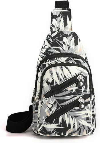 Miniatura 16 de FANDARE Elegante bolso bandolera para mujer para mujer, bolsa de pecho cruzada con agujero para auriculares, Negro, Grande