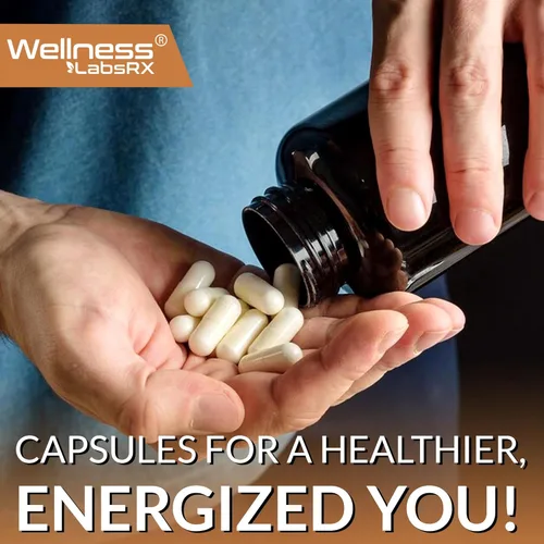 Miniatura 9 de WELLNESS LABSRX Cápsulas de suplemento de hongos extracto 10:1, cápsulas complejas de hongos 1000 mg, suplemento de melena de león con cola de pavo