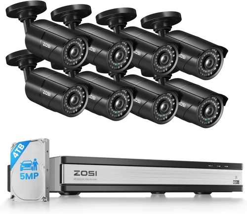 Miniatura 11 de ZOSI Sistema de cámara de seguridad para el hogar 4K 8MP PoE al aire libre, 4 cámaras IP Bullet PoE de 5 MP (3K), detección de movimiento, control
