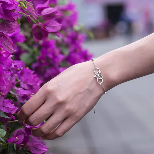 Miniatura 12 de BlingGem - Pulsera de plata esterlina 925, diseño de cruz, símbolo de buena fe, infinito clásico, religioso, multiuso, para mujer, adolescentes