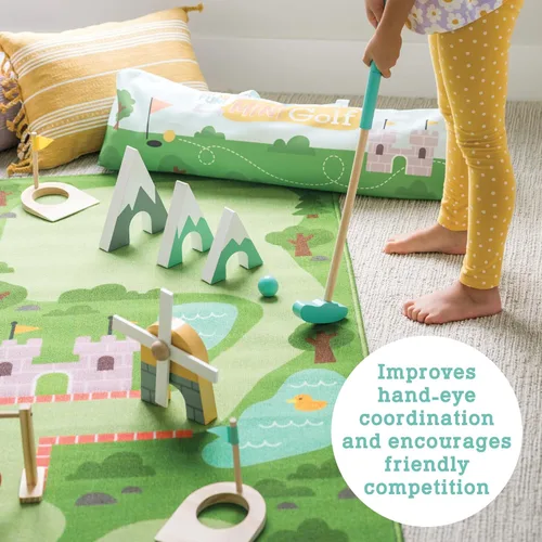 Miniatura 4 de MindWare Oh So Fun! Juego de minigolf - Juego de golf para niños para interiores y exteriores con 7 obstáculos para la experiencia de golf