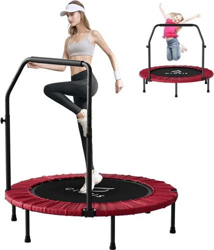 Miniatura 10 de CLORIS Trampolín plegable de 40 pulgadas con mango de espuma ajustable, con funda acolchada segura, el mejor regalo.