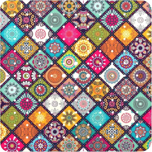 Miniatura 45 de Alfombra para Bañera Antideslizante, Alfombra Bohemia Cuadrada para Bañera y Piso de Ducha con Ventosas para Adultos, Niños y Ancianos, 21 x 21