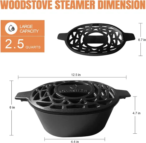 Miniatura 5 de vaporizador para estufa de leña resistente al óxido, vaporizador para chimenea de hierro fundido para el hogar, decorativo para interiores