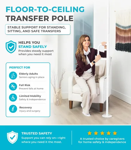 Miniatura 2 de Palo de seguridad Standers para ponerse de pie con barra curva de sujeción, 1100-W, blanco (Iceberg White), 1, 1