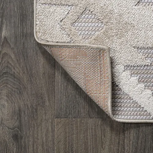 Miniatura 5 de JONATHAN Y Alfombra de pasillo Kilim Diamante Neutro para interiores y exteriores, 2 x 8 pies, color beige/gris, Sumak pelo alto y bajo para patio