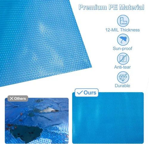 Miniatura 7 de S AFSTAR Cubierta de piscina rectangular de 12 x 24 pies, con bolsa de transporte, impermeable y a prueba de polvo, cubierta de piscina resistente
