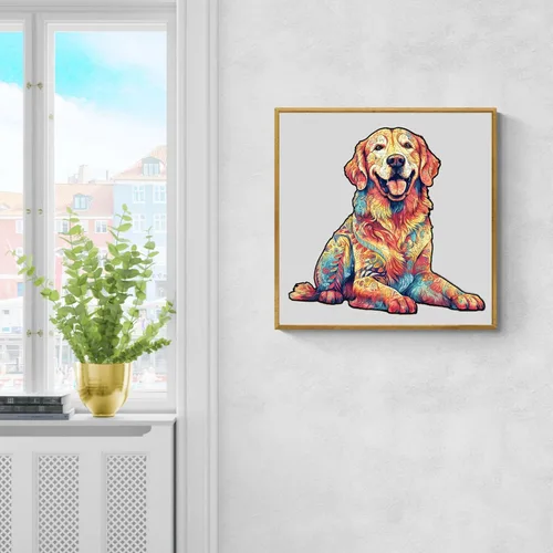 Miniatura 7 de WOODBESTS Rompecabezas de madera para adultos – Loyal Golden Retriever, rompecabezas de madera de perro, rompecabezas únicos de madera de animales