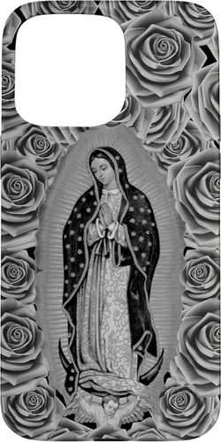 Miniatura 30 de Funda para iPhone 14 Pro Max Our Lady Virgen De Guadalupe Virgen María Floral