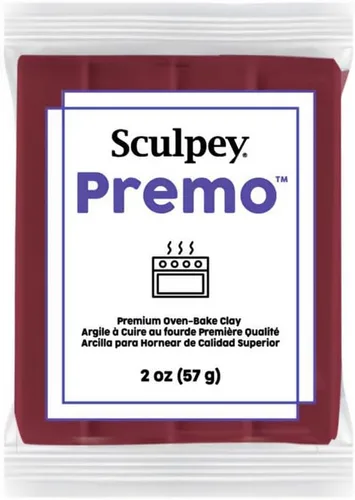 Sculpey Premo Arcilla polimérica para horno, tono Carmesí Alizarina, no tóxica, barra de 2 oz., ideal para hacer joyas, decoraciones festivas,
