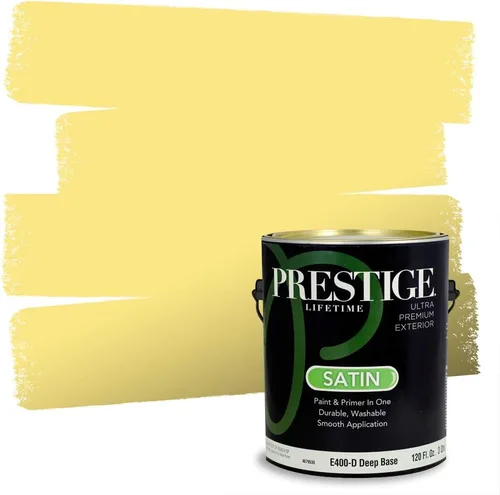 Miniatura 169 de PRESTIGE Pinturas Pintura Exterior e Imprimación En Uno, 1 Galón, Satinado, Pareja Comparable de Benjamin Moore* Amarillo* 320BM-PCM