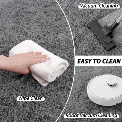 Miniatura 155 de Alfombras de área de 8x10 para sala de estar, alfombra shaggy grande ultra suave y esponjosa para dormitorio, alfombras de felpa mullida Blanco crema