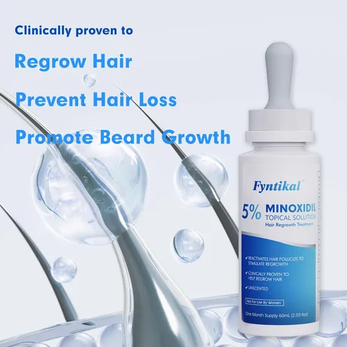 Miniatura 6 de Fytikal 5% de minoxidil para hombres tratamiento de crecimiento del cabello, solución tópica extra fuerte para adelgazamiento del cabello