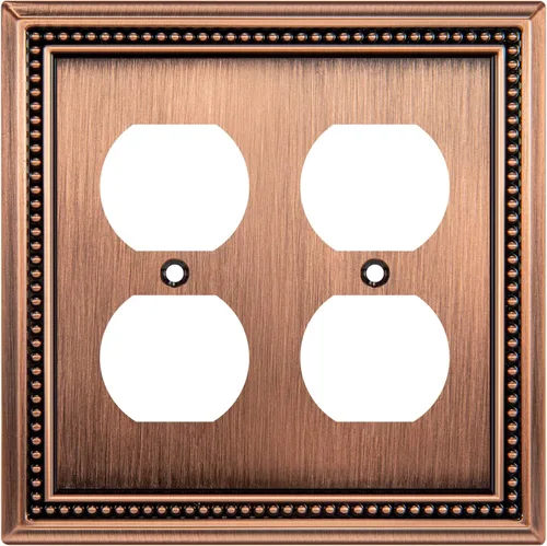 Miniatura 52 de Henne Bery Sunken Pearls - Placa de pared decorativa resistente para interruptor, cubierta para tomacorrientes (doble dúplex, níquel satinado)