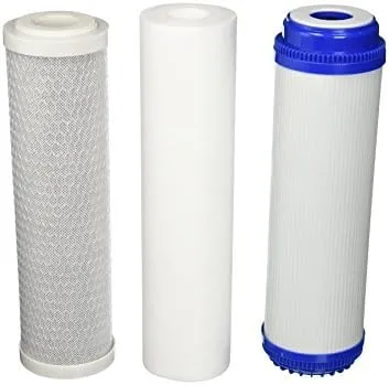 CFS Juego de 3 filtros de agua de repuesto CTO+GAC+sedimento – Elimina el mal sabor y olor – Cartucho de filtro de agua de repuesto para toda la