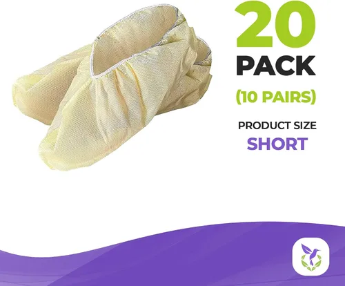 Miniatura 2 de AMZ Medical Supply Fundas desechables antideslizantes para zapatos, 18 pulgadas, paquete de 20 (10 pares), fundas amarillas impermeables para botas