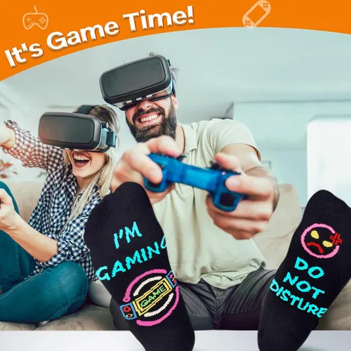 Miniatura 3 de Regalos para jugadores, calcetines divertidos para hombre regalo de cumpleaños para novio, adolescente, niños, papá, amantes de los juegos, Do Not