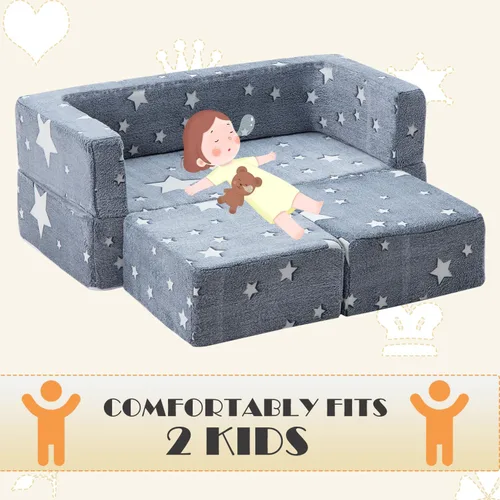 Miniatura 4 de Sofá de juegos para niños 3 en 1, modular, sillón de espuma para niños y niñas, sofá convertible para tumbona, sofá plegable para niños, sofá