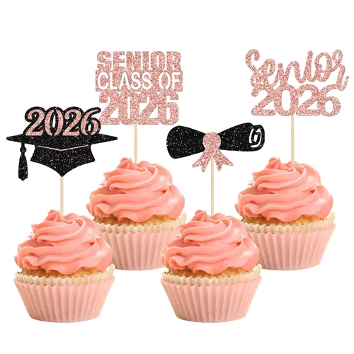 Miniatura 35 de Gyufise 1 decoración de pastel So Proud of You Black Glitter 2026 Decoración de pastel de fiesta de graduación You Did It, decoración de pastel