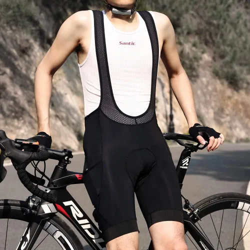 Miniatura 6 de Santic Pantalones cortos de ciclismo para hombre, acolchado 4D, transpirable, para ciclismo de carretera, ciclismo, ciclismo, ciclismo, gel de viaje