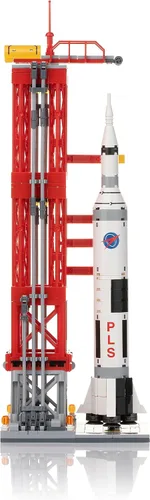 Miniatura 3 de Block Builder Rocket Launch - Juego de bloques de construcción (457 piezas) de la serie espacial para niños y adultos