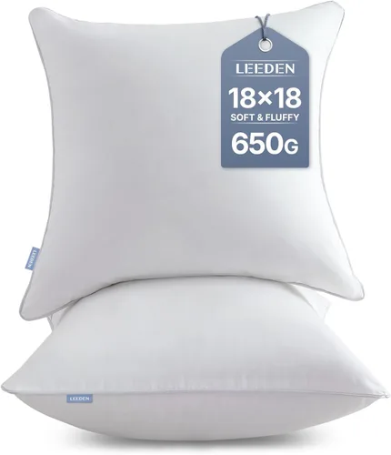 Miniatura 20 de Leeden - Juego de 2 rellenos de almohada de 30 x 50 cm, insertos de cojín con funda de 100% algodón, insertos rectangulares decorativos para sofá