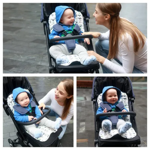 Miniatura 8 de Cojín para Carrito de Bebé, Colchoneta Silla Paseo Universal Transpirable, Cojín para Sillas de Paseo 100% Algodón, 34x78cm 1 Paquete
