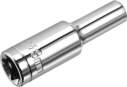 Miniatura 2 de uxcell 1/2 pulgada Drive 0.315 in 6-Point Deep Socket, métrico, Cr-V (pulido)