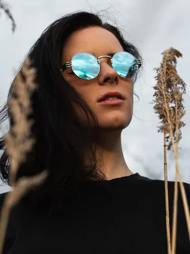 Miniatura 2 de AIEYEZO Gafas de sol redondas steampunk Circle Lennon Hippie, marco de metal, lente de bloqueo UV 100%