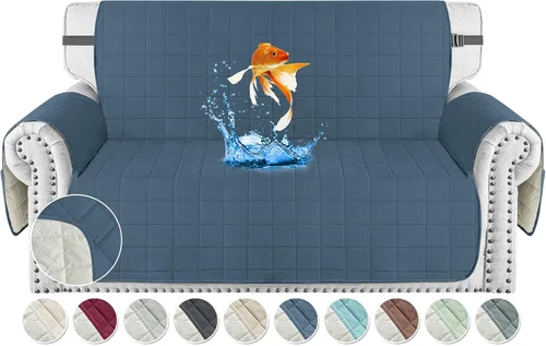 Miniatura 8 de MAXIJIN Fundas impermeables para sofá de 3 cojines, aptas para mascotas, fundas acolchadas para sofá de 69 pulgadas, lavables, protector de sofá