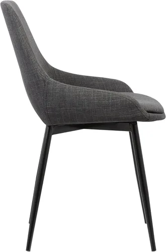 Miniatura 4 de Armen Living Mia - Silla de comedor moderna contemporánea con patas de metal, altura del asiento de 19 pulgadas, color carbón