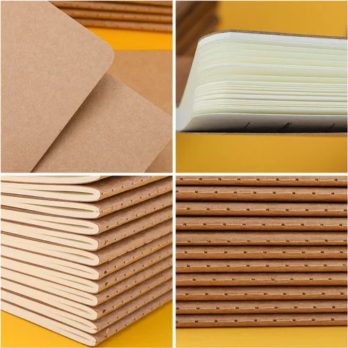 Miniatura 5 de EUSOAR Cuaderno de papel kraft A6, paquete de 8 cuadernos de 3.9 x 5.5 pulgadas, 60 páginas de tapa suave, diario de viaje, cuaderno de dibujo