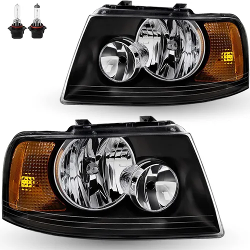 Miniatura 15 de TUSDAR Conjunto de faros delanteros con bombillas para Ford Expedition 15, 16, 17, lado izquierdo del conductor, repuesto de faros delanteros