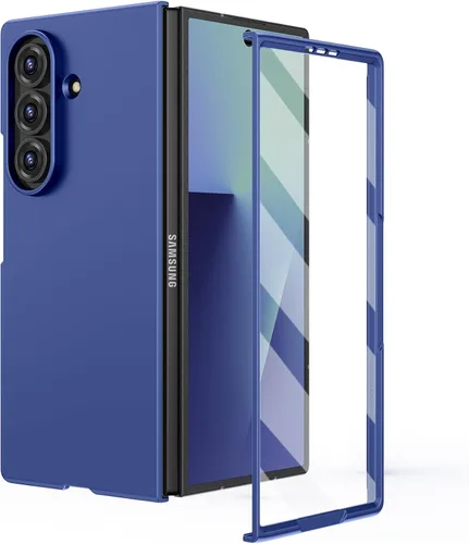Miniatura 26 de Ruky Funda para Samsung Galaxy Z Fold 5, cubierta de cuerpo completo con protector de pantalla integrado, soporte de carga inalámbrica de PC duro