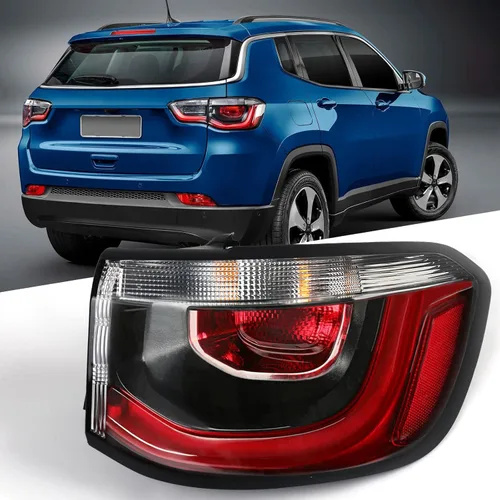 Luz trasera exterior derecha Huray Compatible con Jeep Compass 2017-2021 Luz de cola RH Lámpara de cola Luz de freno Accesorio de montaje de RH