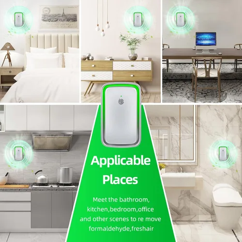 Miniatura 8 de Purificador de aire enchufable actualizado 2026 para el hogar, ionizador de aire iónico para polvo de humo con olor de mascotas, generador de iones