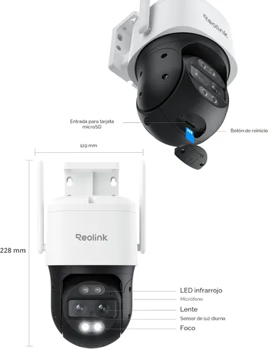Miniatura 9 de REOLINK 4K Cámara de seguridad WiFi con cable para exterior, lente dual de 8MP, cámara PTZ 360, seguimiento automático, detección inteligente