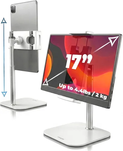 Miniatura 8 de COOPER TabStand, Soporte para iPad de 20" de Alto para Escritorio, Soporte de Monitor Portátil hasta 17" Soporta 4.4 lb, Soporte de Escritorio